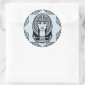 Cleopatra Egyptian over Blue Decorative Ronde Sticker (Tas)