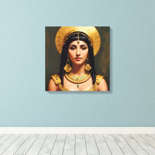 Cleopatra Egyptische farao Queen Art Canvas Afdruk (Insitu (Houten vloer))