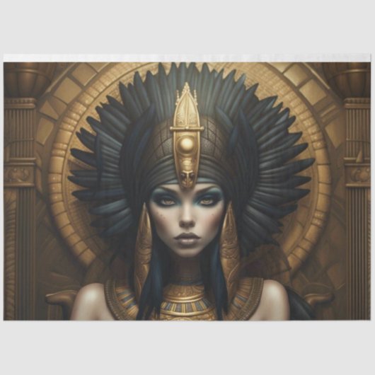 Cleopatra Egyptische Koningin Farao Decoupage Papi Tissuepapier (Voorkant)