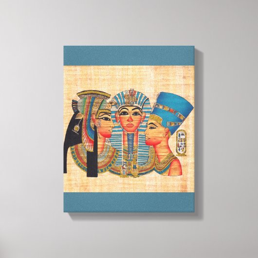 CLEOPATRA Egyptische Koningin Vintage Stijl Kunstw Canvas Afdruk (Voorkant)