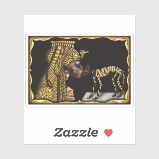 Cleopatra Egyptische mummie, Halloween kat mummie Sticker (Vel)