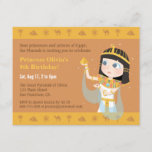 Cleopatra Egyptische Thlek Kids Birthday Party Kaart<br><div class="desc">Een gedenkwaardig feest voor de kinderen in de stijl van het oude Egypte! Op deze uitnodiging van het verjaardagsfeest staat een klein prinsesmeisje in Cleopatra-stijl met een gestroomlijnde slangen hoofddeksel en kleurrijke sieraden, sieraden en accessoires. Ze houdt een piramide in haar hand vast. De decoratieve grens gebruikt kindvriendelijke Egyptische pictogrammen...</div>