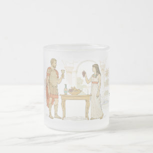 Cleopatra en Mark Antony in Tarsos Matglas Koffiemok