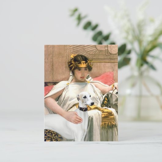 Cleopatra en witte Whippet Briefkaart (Staand voorkant)