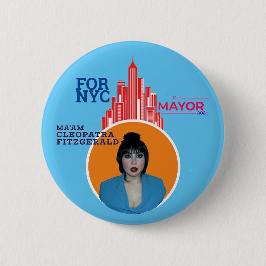 Cleopatra Fitzgerald voor de burgemeester van NYC  Ronde Button 5,7 Cm (Voorkant)