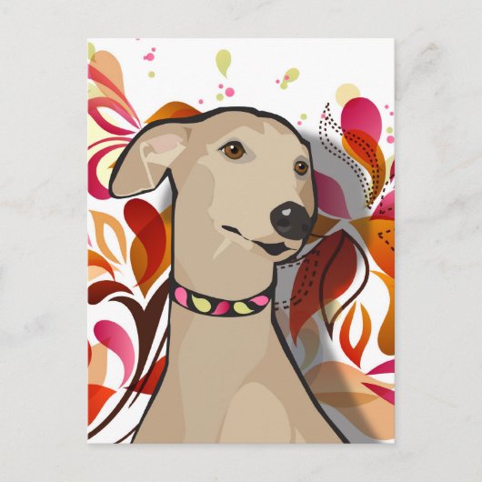 Cleopatra het Grafische Portret Greyhound Briefkaart (Voorkant)