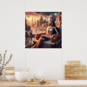 Cleopatra koningin op wagen poster (Keuken)