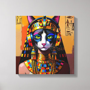 CLEOPATRA KONINGIN VAN DE NIJL-SFINX KAT CANVAS AFDRUK