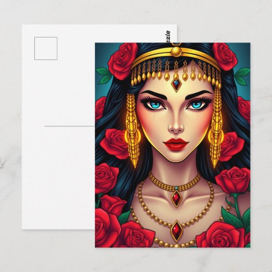 Cleopatra Koningin van Egypte in luxe pracht Briefkaart (Voorkant / Achterkant)