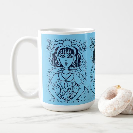 CLEOPATRA OCTOPUS ZEEMEERMIN, FANTASY GOTHIC SIREN KOFFIEMOK (Met donut)