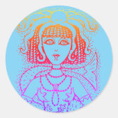 CLEOPATRA OCTOPUS ZEEMEERMIN, FANTASY GOTHIC SIREN RONDE STICKER (Voorkant)