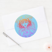 CLEOPATRA OCTOPUS ZEEMEERMIN, FANTASY GOTHIC SIREN RONDE STICKER (Envelop)