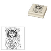 CLEOPATRA OCTOPUS ZEEMEERMIN, FANTASY GOTHIC SIREN RUBBERSTEMPEL (Gestempeld)