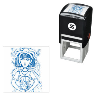 CLEOPATRA OCTOPUS ZEEMEERMIN, FANTASY GOTHIC SIREN  ZELFINKTENDE STEMPEL