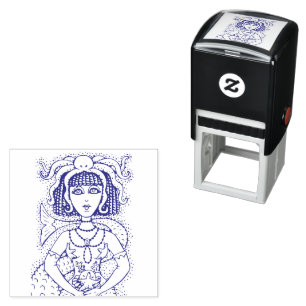 CLEOPATRA OCTOPUS ZEEMEERMIN, FANTASY GOTHIC SIREN  ZELFINKTENDE STEMPEL