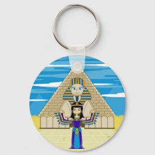 Cleopatra op de Great Sphinx Keycahin Sleutelhanger
