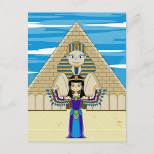 Cleopatra op het Great Sphinx-Briefkaart Briefkaart
