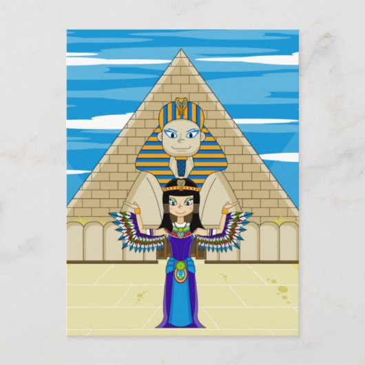 Cleopatra op het Great Sphinx-Briefkaart Briefkaart (Voorkant)