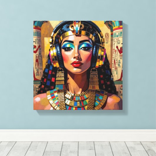CLEOPATRA QUEEN OF THE NILE 4 CANVAS AFDRUK (Insitu (Houten vloer))