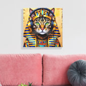 CLEOPATRA QUEEN OF THE NILE-BENGAL CAT CANVAS AFDRUK (Insitu (Woonkamer))