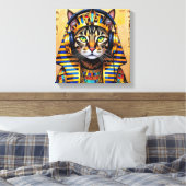 CLEOPATRA QUEEN OF THE NILE-BENGAL CAT CANVAS AFDRUK (Insitu (Slaapkamer))