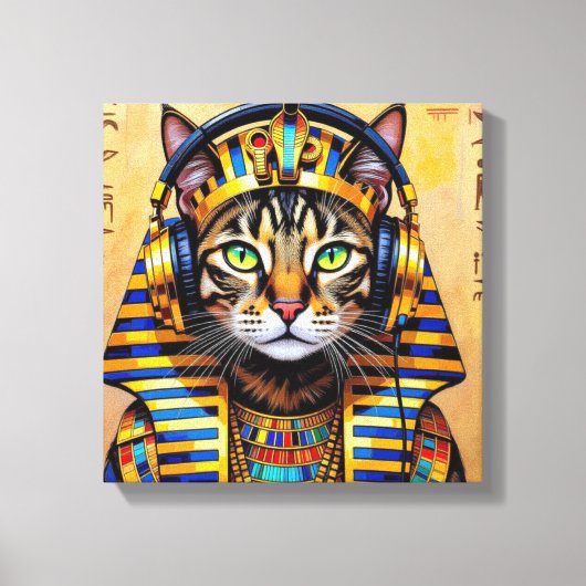 CLEOPATRA QUEEN OF THE NILE-BENGAL CAT CANVAS AFDRUK (Voorkant)