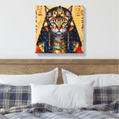 CLEOPATRA QUEEN OF THE NILE-SERVAL CAT 2 CANVAS AFDRUK (Insitu (Slaapkamer))