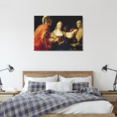 Cleopatra toont Octavius de buste van Julius Canvas Afdruk (Insitu (Slaapkamer))