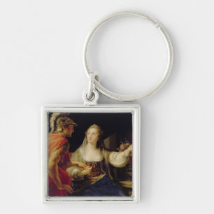 Cleopatra toont Octavius de buste van Julius Sleutelhanger