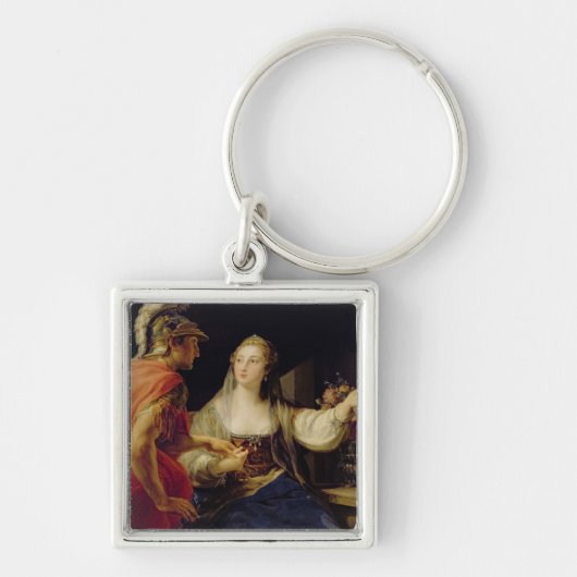 Cleopatra toont Octavius de buste van Julius Sleutelhanger (Voorkant)