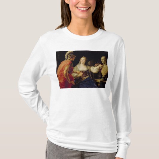Cleopatra toont Octavius de buste van Julius T-shirt (Voorkant)