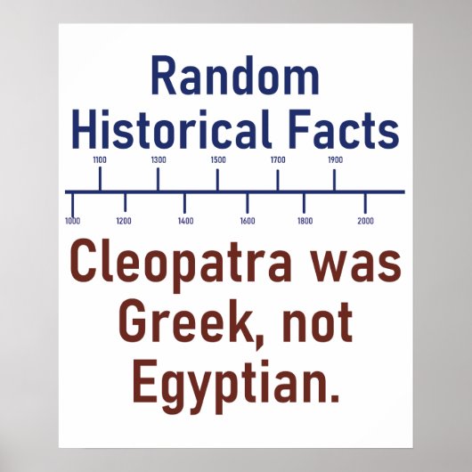 Cleopatra was Grieks - historisch feit Poster (Voorkant)