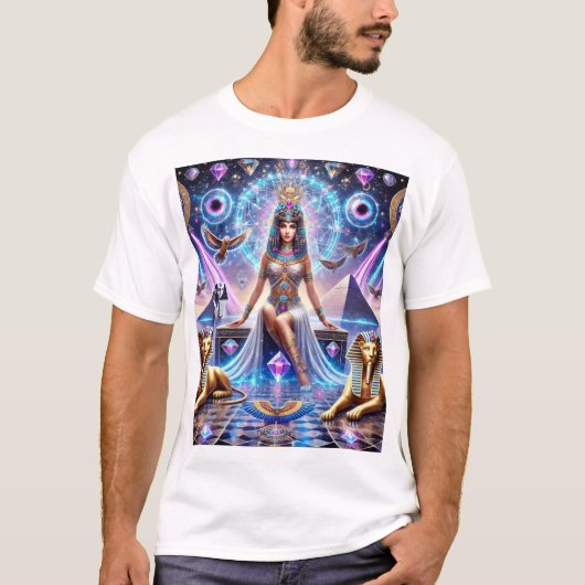 Cleopatra's Goddelijke Rijk De Gouden Godin T-shirt (Voorkant)