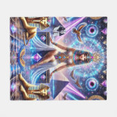 Cleopatra's Goddelijke Rijk - De Gouden Godin van  Fleece Deken (Voorkant (Horizontaal))