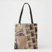 Cleopatras met 1 Grote bruin op beige Tote Bag (Voorkant)