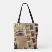 Cleopatras met 1 Grote bruin op beige Tote Bag (Achterkant)