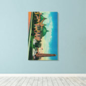 Cleopatra's Naald en Planetarium in Canvas Afdruk (Insitu (Houten vloer))