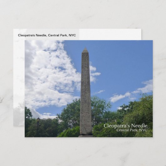 Cleopatra's Needle, Central Park, Verenigde Staten Briefkaart (Voorkant / Achterkant)