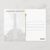 Cleopatra's Needle, Central Park, Verenigde Staten Briefkaart (Achterkant)