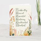 Clergy Appreciation Day Blessings Acrostic Words Kaart (Voorkant)