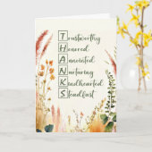 Clergy Appreciation Day Blessings Acrostic Words Kaart (Gele Bloem)