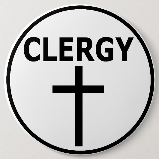 Clergy Emblem voor pastors, dominee's en ministers Ronde Button 6,0 Cm (Voorkant)