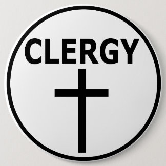 Clergy Emblem voor pastors, dominee's en ministers Ronde Button 6,0 Cm