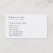 Clergy Information Cards Visitekaartje (Achterkant)