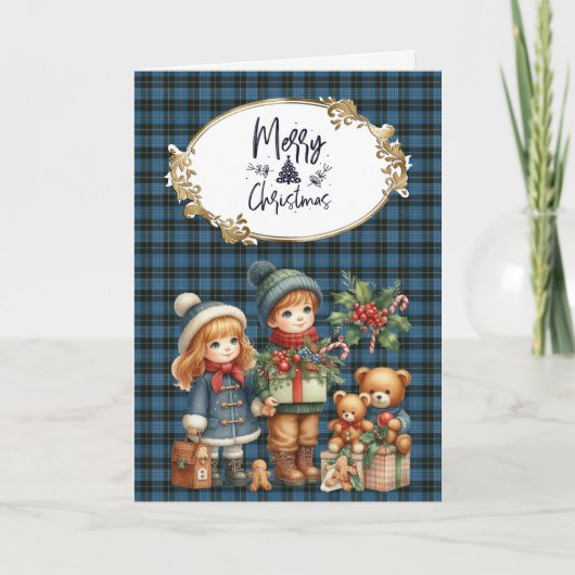 Clergy Originele Schotse Tartan Feestdagen Kaart (Voorkant)