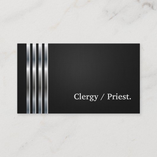 Clergy/Priest Professional Black Silver Visitekaartje (Voorkant)