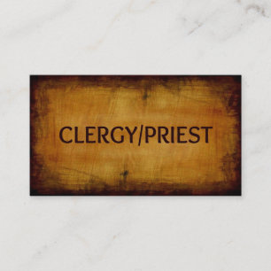 Clergy Priest Wood Grain Visitekaartje