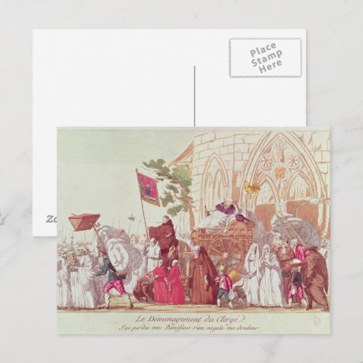 Clergy verlaat de kerk na verkoop briefkaart (Voorkant / Achterkant)