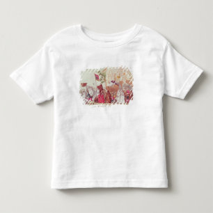 Clergy verlaat de kerk na verkoop kinder shirts