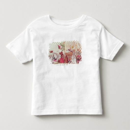 Clergy verlaat de kerk na verkoop kinder shirts (Voorkant)